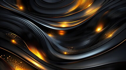 Aufkleber - Dynamic flowing design abstract background digital art dark environment close-up view modern aesthetic