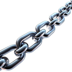 Poster - Metallic chain on transparent background symbolizing strength, connectivity, and industrial concepts