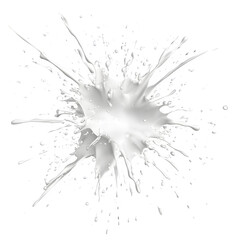 Leinwandbilder - Dynamic splashes and droplets of white paint splattering on a clear background