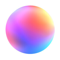 Poster - Vibrant gradient-colored sphere creating a captivating visual impact, ideal for contemporary and abstract designs on a transparent backdrop