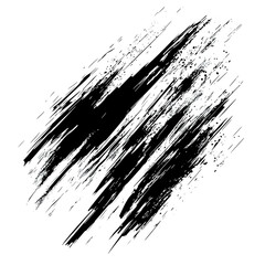 Leinwandbilder - Dynamic black brush strokes on a transparent background bring a grungy and artistic touch