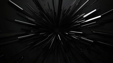 Poster - A dark, abstract image with a central point of light surrounded by radiating lines