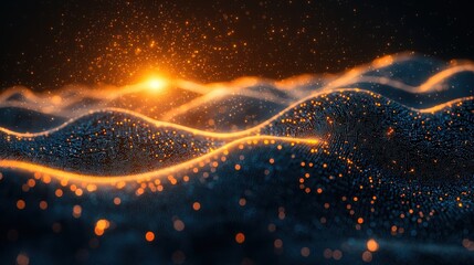 Poster - Visualize data networks abstractly digital realm graphic art illuminated environment immersive perspective vibrant dots