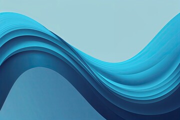 Poster - Wavy Light Blue Abstract Background Design with Gradient Effect