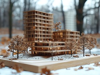 Poster - Creating architectural models building miniatures design studio models urban environment close-up architectural concept