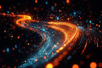 Poster - Visualizing data flow digital stream cyber environment abstract concept dynamic perception information flow