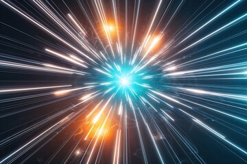 Poster - Vibrant Energy Abstract Background with Line Patterns and Light Effects