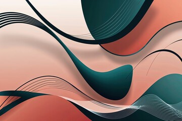Poster - Contemporary Abstract Design Background Featuring Wavy Shapes and Fluid Lines