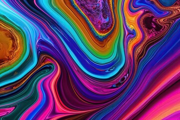 Poster - Vibrant Abstract Fluid Background with Rich Textures and Visual Effects