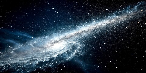 Poster - Ethereal White Particles Dancing in Space: A Captivating Exploration of Cosmic Movement and Light in Stunning 4K Quality for Abstract and Conceptual Photography Lovers