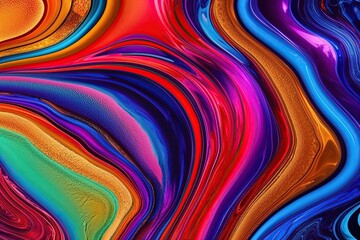 Poster - Vibrant Abstract Fluid Background with Colorful Textures and Dynamic Effects
