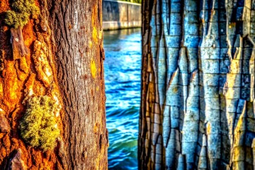 Poster - Exploring Cross Textures: A Conceptual Photography Journey Through Nature's Patterns and Urban Surfaces for a Unique Visual Experience of Contrast and Harmony
