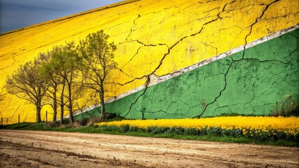 Poster - Grunge Background of Vibrant Yellow and Green Hues Perfect for Artistic Projects, Website Designs, or Creative Presentations