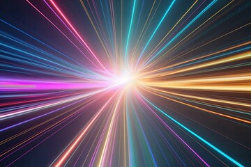Poster - Abstract Background of Kinetic Energy Movement with Colorful Light and Swirling Lines