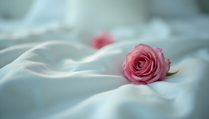 Wall Mural - Bed with rose petal create with ai