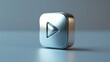 © kardaska - Metallic play button shining on reflective surface symbolizing online video streaming
