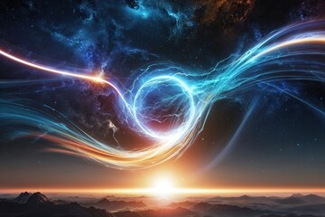 Poster - Cosmic Energy Flow Abstract Background Art Design