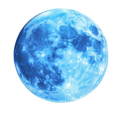 Wall Mural - Blue moon illustration, isolated on transparent background 