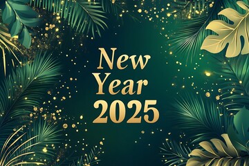 Wall Mural - Happy New Year 2025 background, new year card.