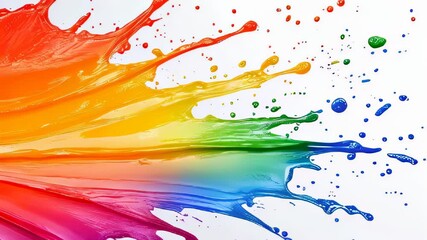 Poster - Explore Vibrant Abstract Paint Spots on a White Canvas for Creative Expression