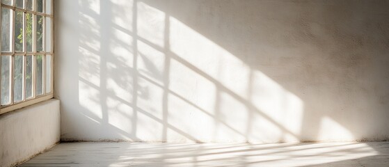 Poster - A sunlit room with shadows cast by a window, creating a serene atmosphere.