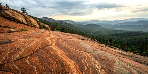 Poster - Stunning Long Exposure Capture of Brown Granite Texture Showcasing Unique Patterns and Earthy Tones for Nature Lovers and Interior Design Inspiration