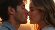 © Alex Pios - Close-up of a couple sharing a gentle kiss on the lips, Soft natural light illuminating their faces, Intimate and tender moment, Subtle expressions of love and affection