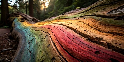 Poster - Surreal Wood Macro Texture Exploration: Abstract Patterns and Organic Shapes in Nature’s Palette, Capturing the Intricacies of Wood Grain and Textural Diversity