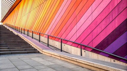 Poster - Vibrant Abstract Background Featuring Diagonal Streaks of Pink, Orange, and Purple Colors Creating a Dynamic Visual Effect Ideal for Contemporary Architectural Photography