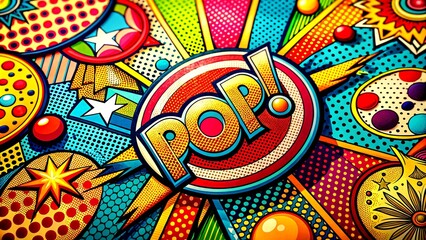 Poster - Vintage Pop Art Background with Bold Colors and Textures for Creative Projects, Perfect for Retro Aesthetic Designs and Digital Artwork Inspirations