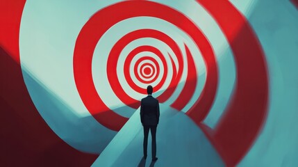 Poster - Business determination and development. Self improvement, marketing target, corporate management. Ambition, focus, organization metaphors. Vector isolated concept metaphor illustrations.
