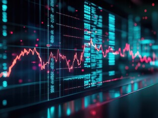 Poster - Business growth concept, show marketing graph analyzing stock market changes with achieve the target marketing