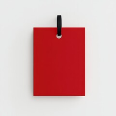 Wall Mural - Simple elegant red tag isolated on a white backround