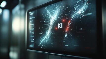 Poster - computer screen with word 