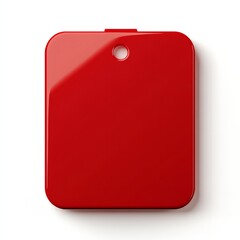 Wall Mural - red blank label tag on white