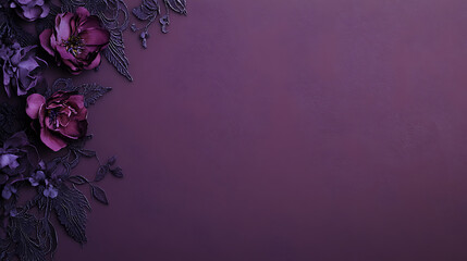 Aufkleber - A purple banner with lace-inspired floral patterns on the left side, creating an elegant and sophisticated design for commercial use