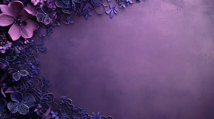 Aufkleber - A purple banner with lace-inspired floral patterns on the left side, creating an elegant and sophisticated design for commercial use