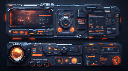 Leinwandbilder - A space-themed game UI kit, complete with all the necessary elements for a Level complete scenario, designed to enhance the gaming experience