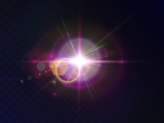 Aufkleber - Bright Light effect for web design and game interfaces. Vector illustration of bright glow. Abstract laser beams of light.