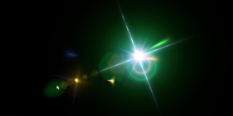 Fototapete - Abstract colorful bright light with flickering glare and laser effect png. For graphic design and game interfaces.