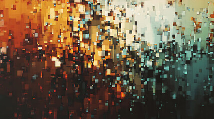 Aufkleber - Another variation of an abstract square pixel mosaic background, emphasizing the pixelated effect
