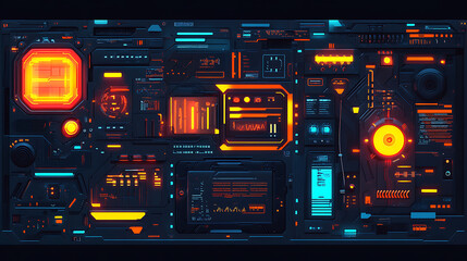 Poster - An abstract representation of digital transformation in the corporate world, showcasing the integration of advanced technology to revolutionize business processes and drive change