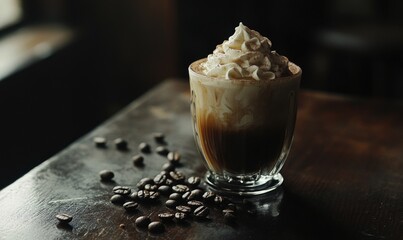 Poster - A cup of coffee with whipped cream on top