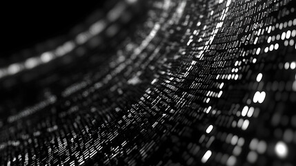 Aufkleber - A black background with binary code waves, representing the flow of data and technology in digital marketing