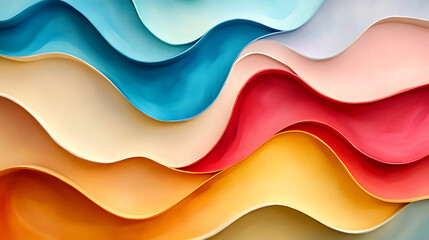 Fototapete - Colorful abstract sandstone wavy walls as background