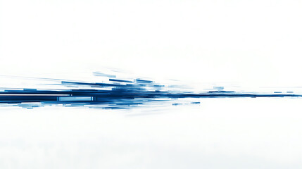 Poster - Abstract blue lines speed across a white background presentation design, featuring a simple flat illustration in a minimalist style, with a large copy space