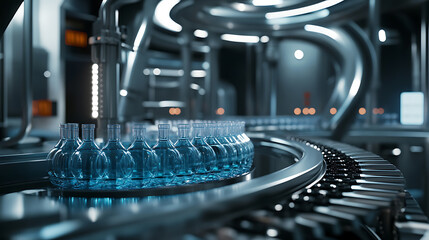 Poster - Manufacturing of a filling and packing machine for liquid plastic bottles