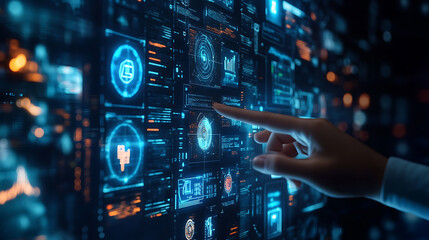 Poster - An illustration of App Modernization concept, showcasing the evolution of technological application development with a focus on artificial intelligence growth and digital transformation
