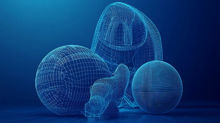 Poster - concept of making money online by wagering on the results of important sports events is abstract, 3d
