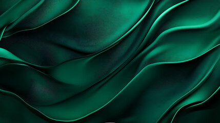 Poster - A green paper texture background offers an abstract dark green surface suitable for various design projects
